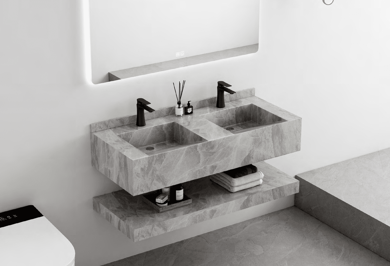 Rock Slate bathroom vanity from MIDAN Bathrooms